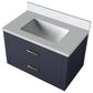 Lexora Home Castor 30" Single Bathroom Vanity in Blue with 2 cm White Quartz Top and Rectangular Sink, , large