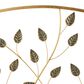 Maple and Jade Leaf Foldable Three Panel Fireplace Screen in Satin Gold, , large