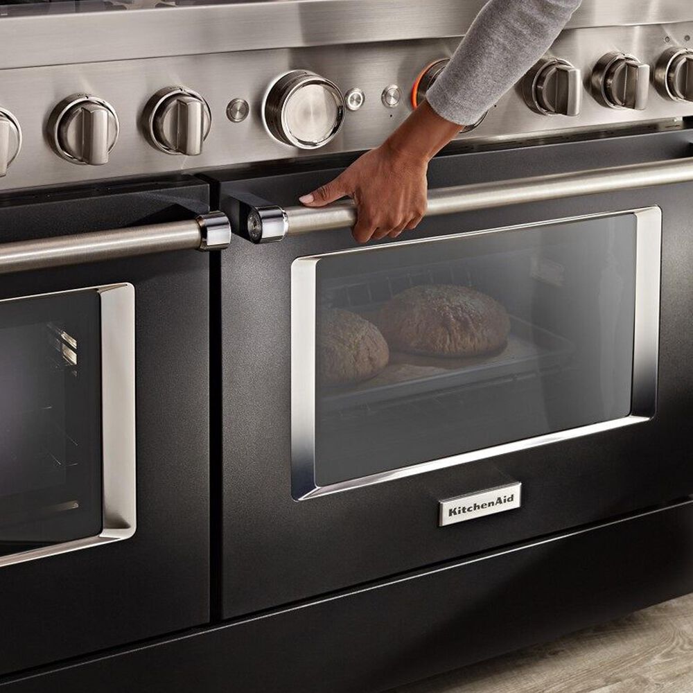 KitchenAid 48&quot; Professional Double Oven Dual Fuel Range in Imperial Black, , large