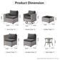 HOMLUX 9-Piece Wicker Sectional Patio Furniture Set in Black, , large