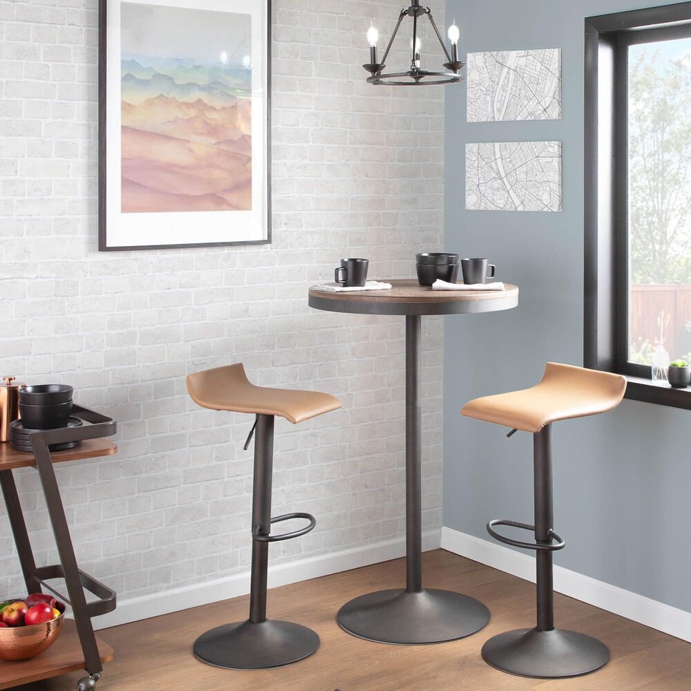 Lumisource Dakota Versatile Bar or Dinette Height Table in Brown and Antique Bronze with Assembly, , large
