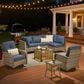 HOMLUX 8-Piece Outdoor Modular Sofa Conversation Set in Denim Blue, , large