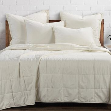 HiEnd Accents Stonewashed Cotton Canvas King Coverlet in Natural, , large