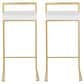 Lumisource Fuji Stackable Barstool with White Velvet Cushion in Gold (Set of 2), , large
