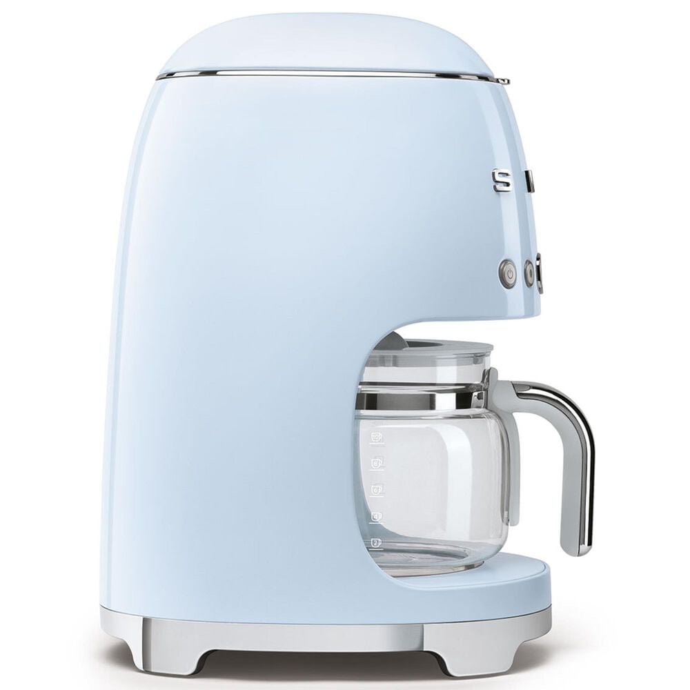 Smeg 47.34 Oz Drip Coffee Maker in Pastel Blue and Polished Chrome, , large