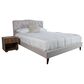 Hearth and Haven Queen Upholstered Bed with Two Nightstands in Walnut, , large