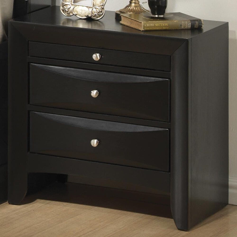 Pacific Landing Briana 2 Drawer Nightstand in Black, , large