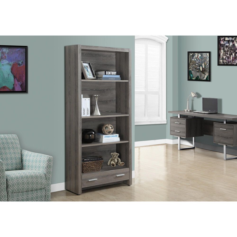 Monarch Specialties 71&quot; Bookcase in Dark Taupe, , large