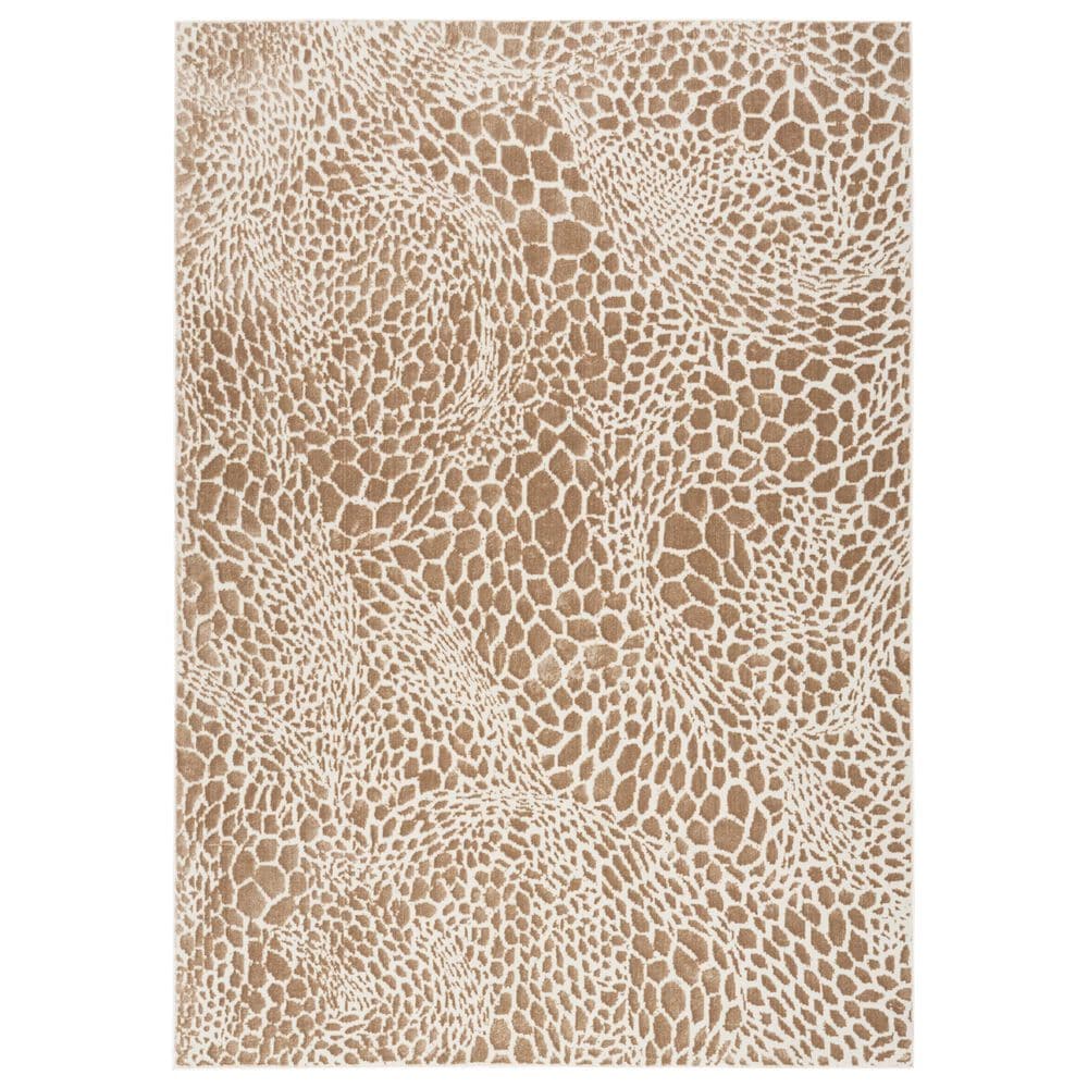 Nourison Desire Camel and Silver 6" x 9" Area Rug, , large