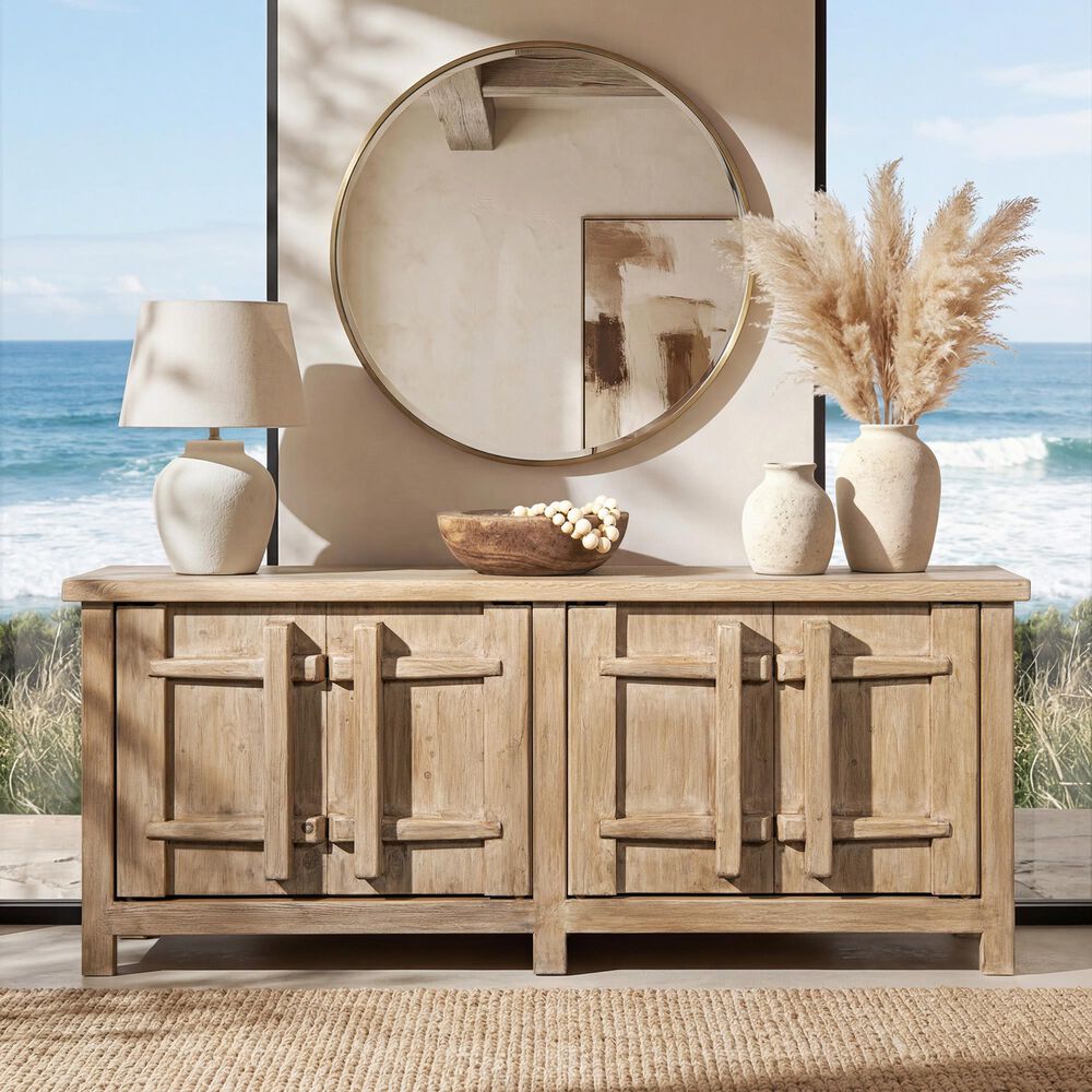 Jennifer Taylor Home Rowan 91" 4-Door Sideboard in Heritage Light Natural Brown, , large