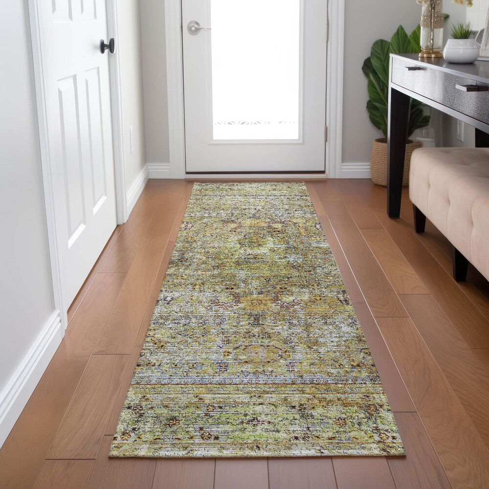 Dalyn Rug Company Karaj KJ1 2&#39;3&quot; x 7&#39;6&quot; Aloe Indoor/Outdoor Runner, , large