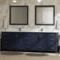 Lexora Home Jacques 84" Double Bathroom Vanity in Navy Blue with 2 cm White Quartz Top and Rectangular Sinks, , large