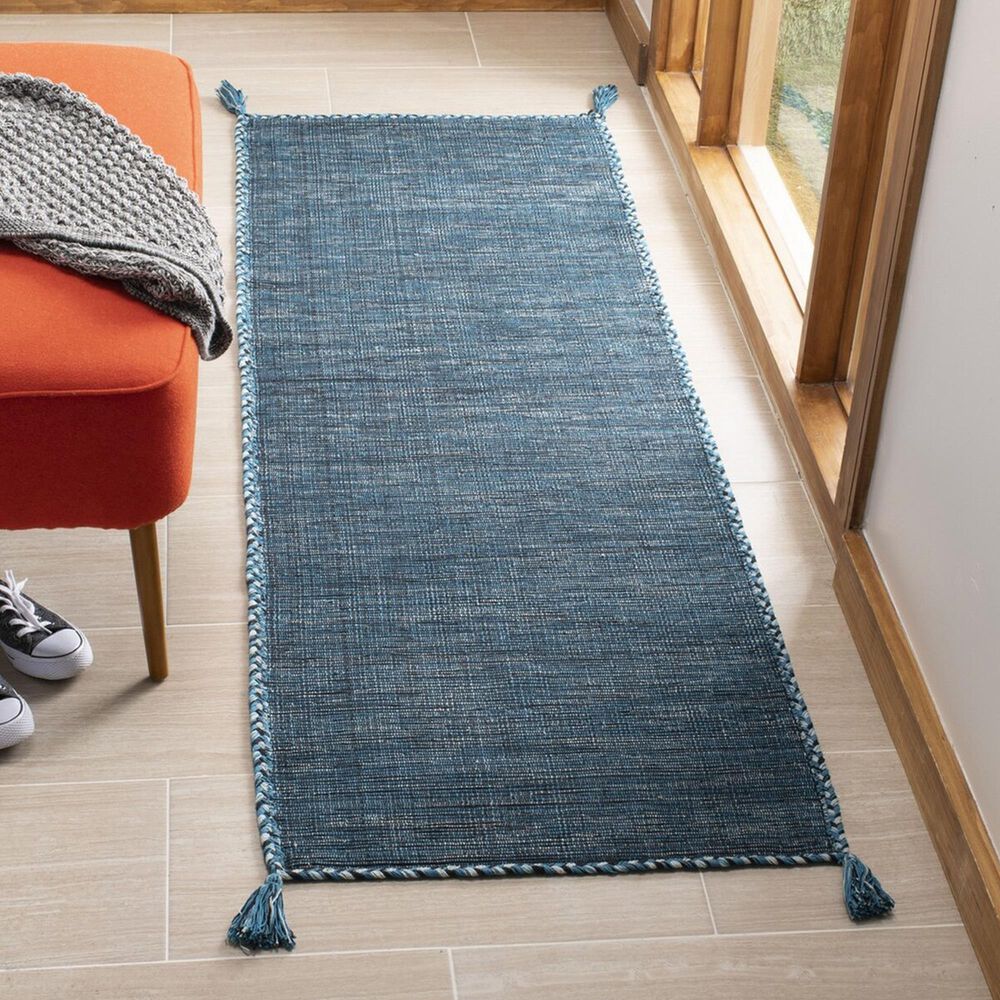 Safavieh Montauk 2&#39;3&quot; x 7&#39; Blue and Black Runner, , large