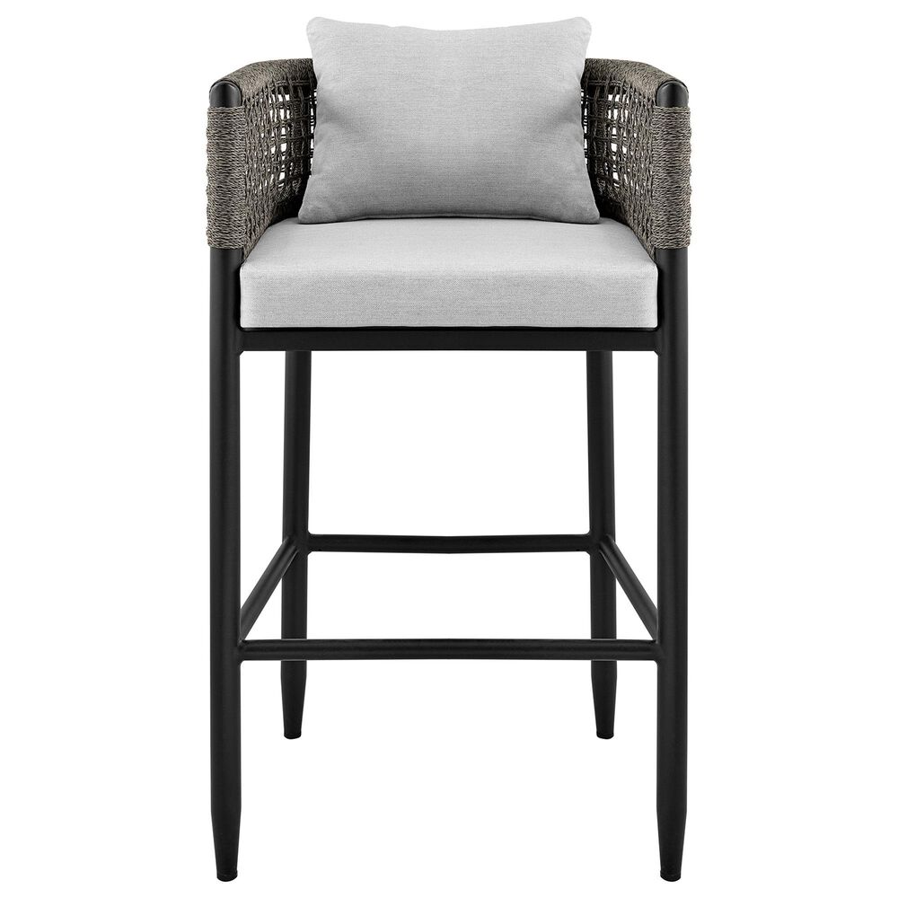 Armen Living Felicia Patio Bar Stool in Light Gray, , large