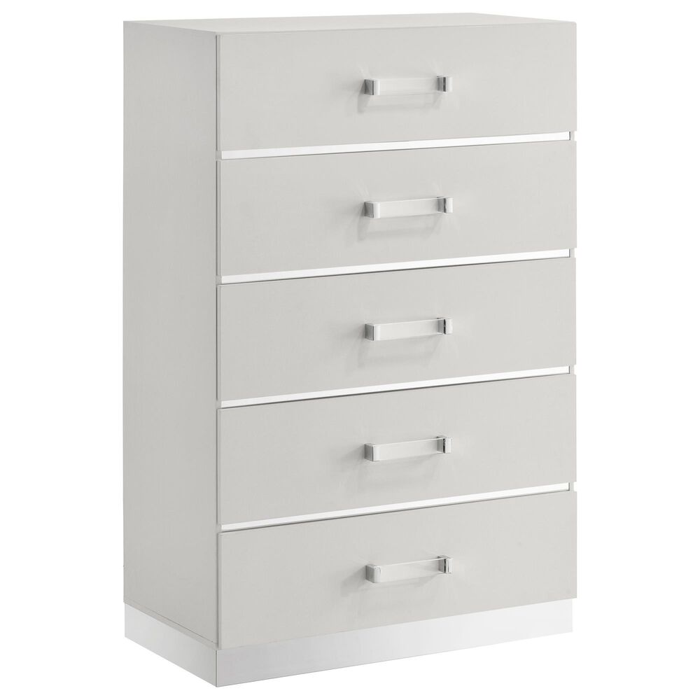 New Heritage Europa 5-Drawer Chest in White, , large