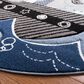 Safavieh Carousel Animals 6"7" Round Blue and Grey Kids Rug, , large