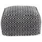 Ashley Jasett Pouf in Black and Ivory, , large