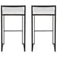 Lumisource Fuji Stackable Barstool with White Velvet Cushion in Black (Set of 2), , large