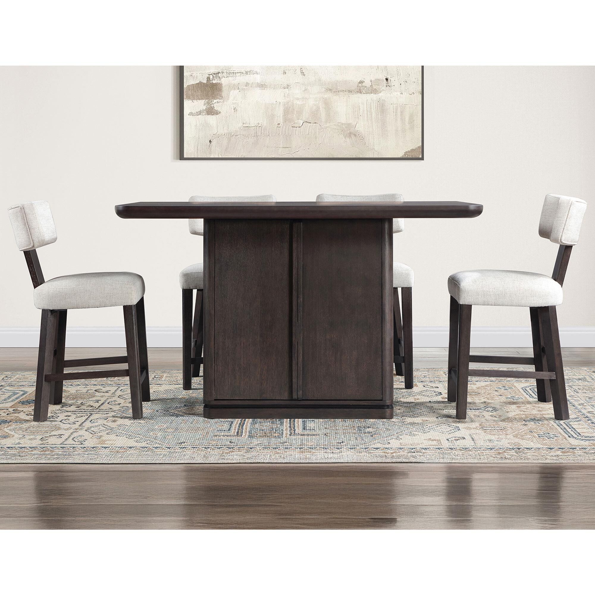 Crystal City Oakley Counter Height Table in Charcoal Brown - Table