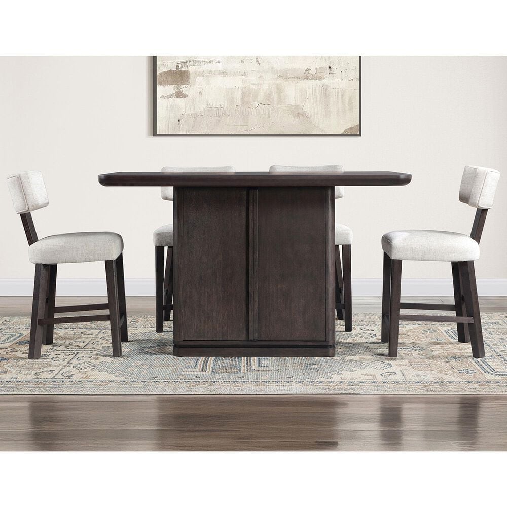 Steve Silver Oakley Counter Height Table in Charcoal Brown - Table Only, , large
