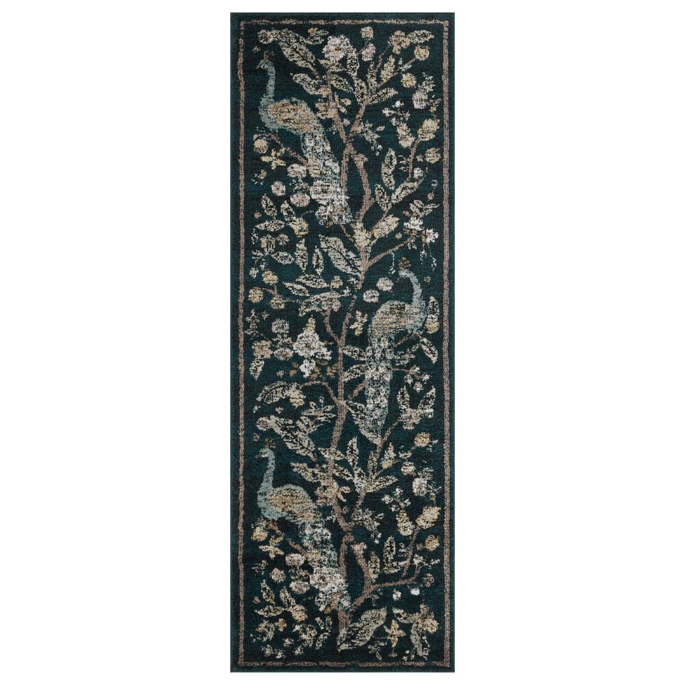 Rifle Paper Co. x Loloi Laurel Peacock Garden 2"8" x 8" Navy Runner, , large