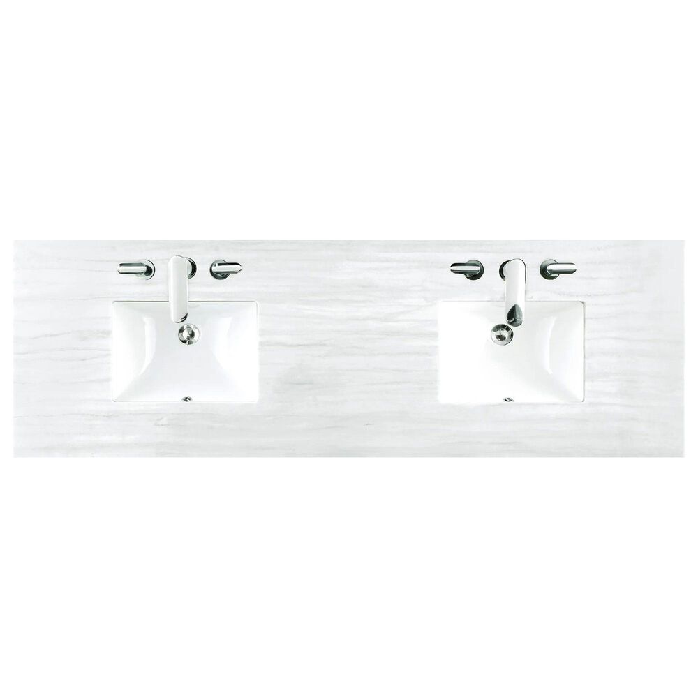 James Martin Vanities Brittany 72&quot; Double Bathroom Vanity in Black Onyx with 3 cm Arctic Fall Solid Surface Top and Rectangle Sinks, , large