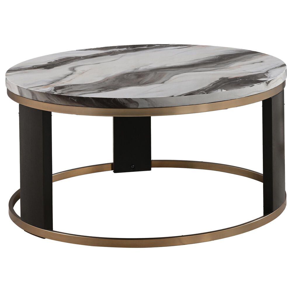 Furniture of America Morai Cocktail Table in White, Gold and Black, , large