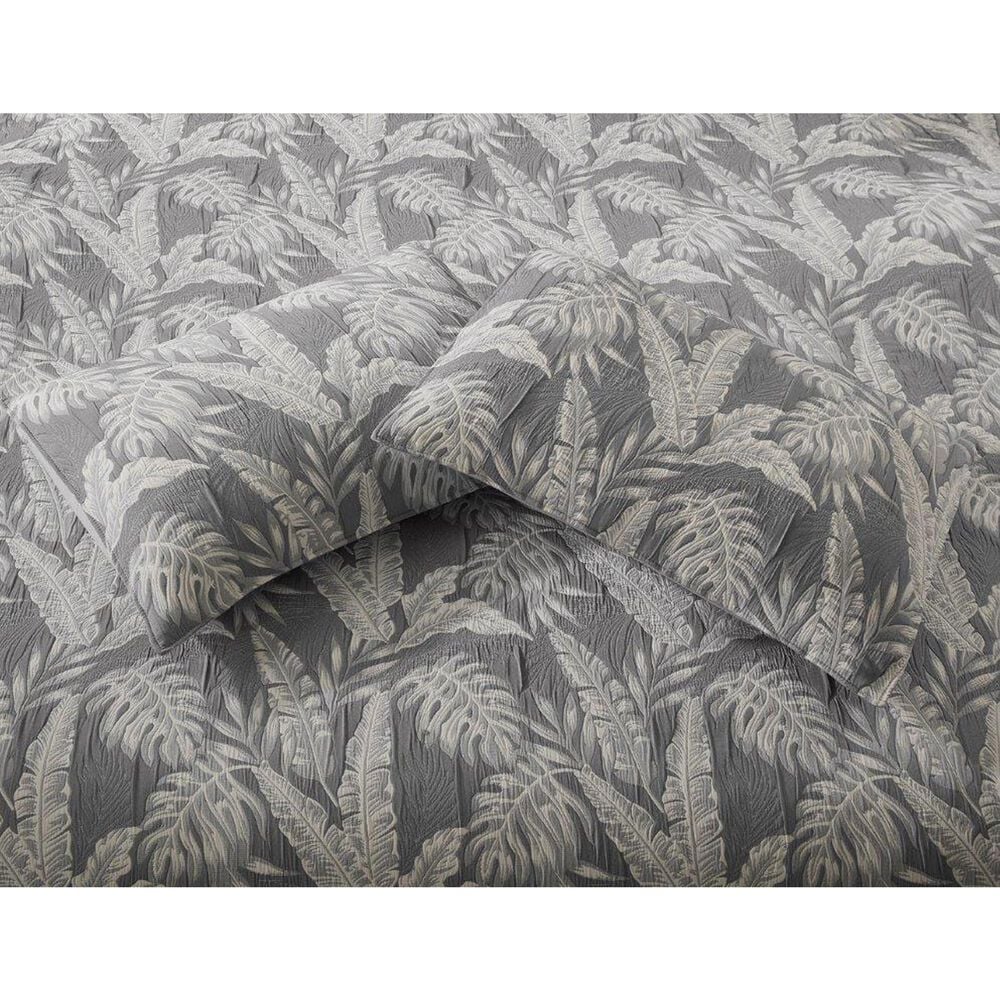 Duke Imports Virah Bella Jacquard 3-Piece King Quilt Set in Charcoal Tropics, , large