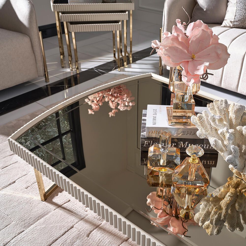 Vista Haus Lisbon Cocktail Table in Silken Matte Cream, , large