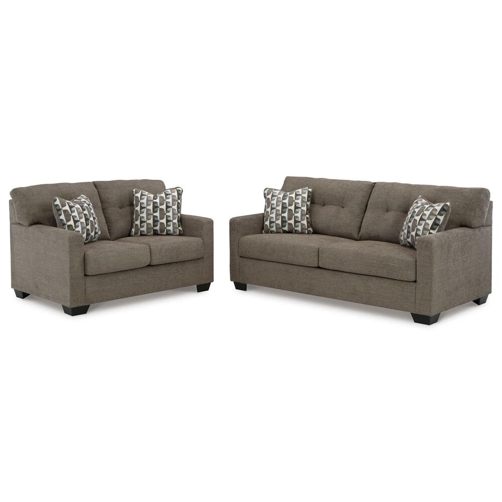 Ashley Mahoney Stationary Loveseat in Chocolate, , large