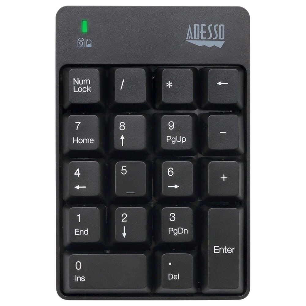 Adesso Wireless 18-Key Numeric Keypad in Black, , large