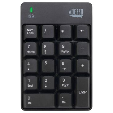 Adesso Wireless 18-Key Numeric Keypad in Black, , large