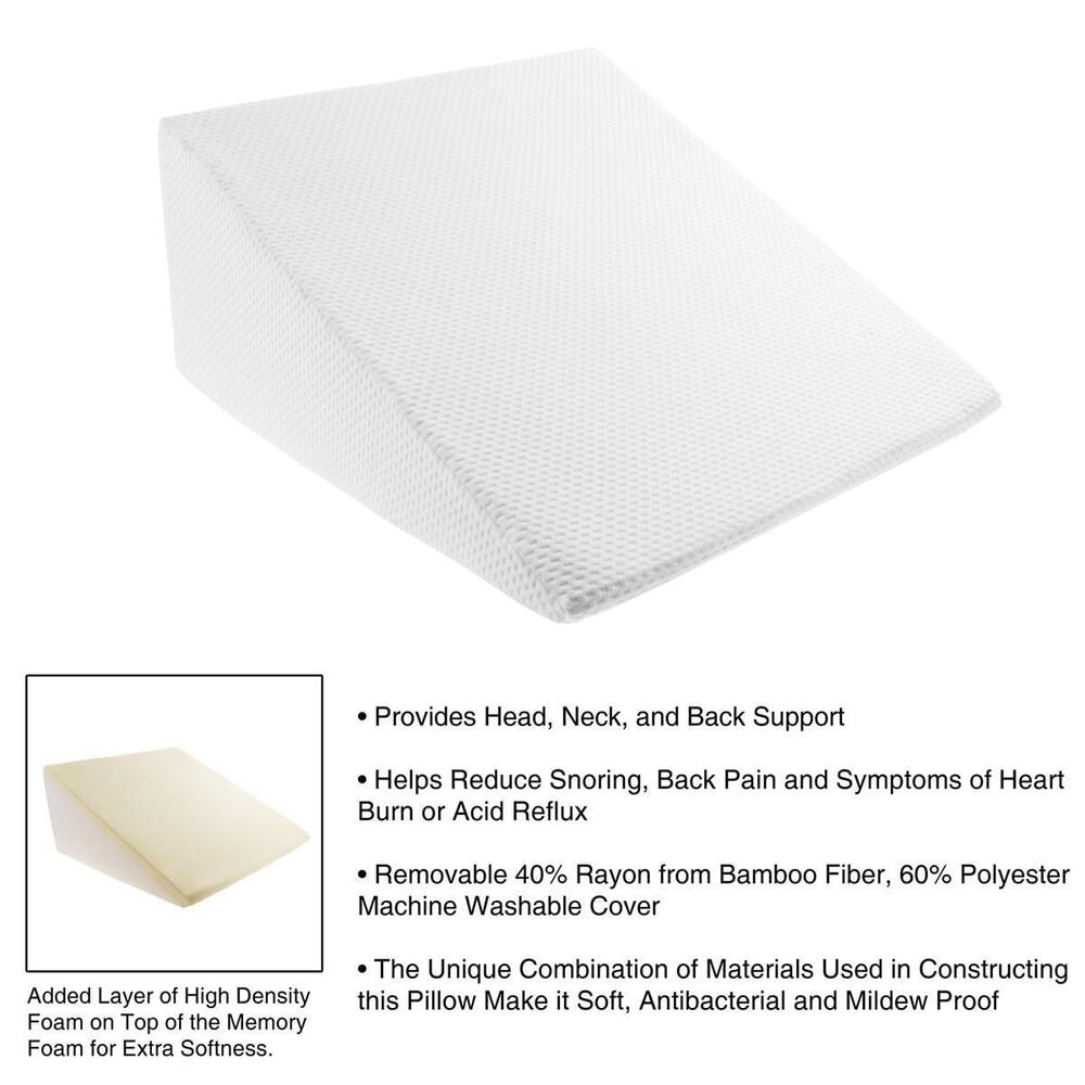 Timberlake Lavish Home High Wedge Memory Foam Pillow in Ivory, , large