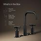 Kohler Purist Widespread Bathroom Sink Faucet with Cross Handles and High Gooseneck Spout in Matte Black, , large