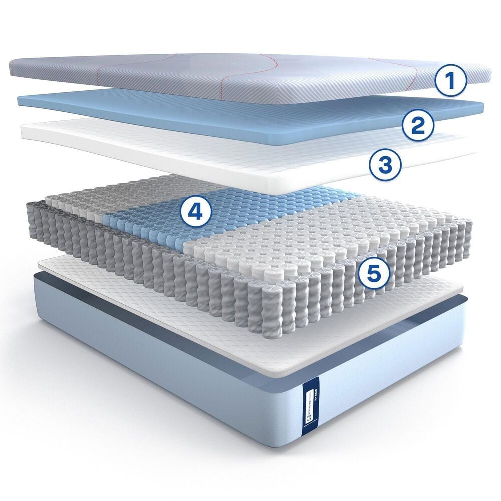 Sealy Posturepedic Kinney Medium Hybrid Queen Mattress with Ease 4.0 Adjustable Base, , large