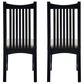 Linon Home Decor Bonnie Side Chair with Light Grey Faux Leather Cushion in Black (Set of 2), , large