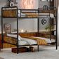 Hearth and Haven Twin XL over Twin XL Detachable Bunk Bed in Black and Gold, , large