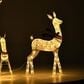 HOMLUX 3-Piece Cotton Rope Reindeer with Warm White LED Lights in White, , large