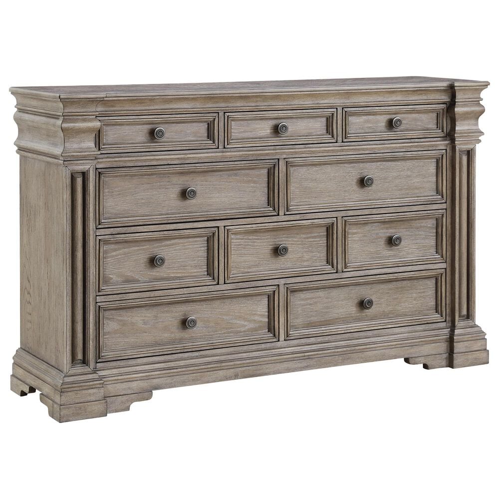 Millenium Blairhurst 3-Piece King Panel Bedroom Set in Light Grayish Brown with Lights, , large