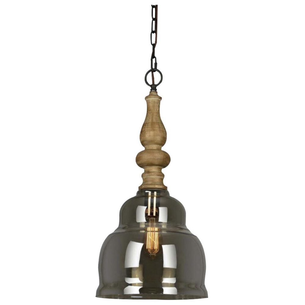 Southern Lighting Brent 1-Light Pendant in Bleached Wood, , large