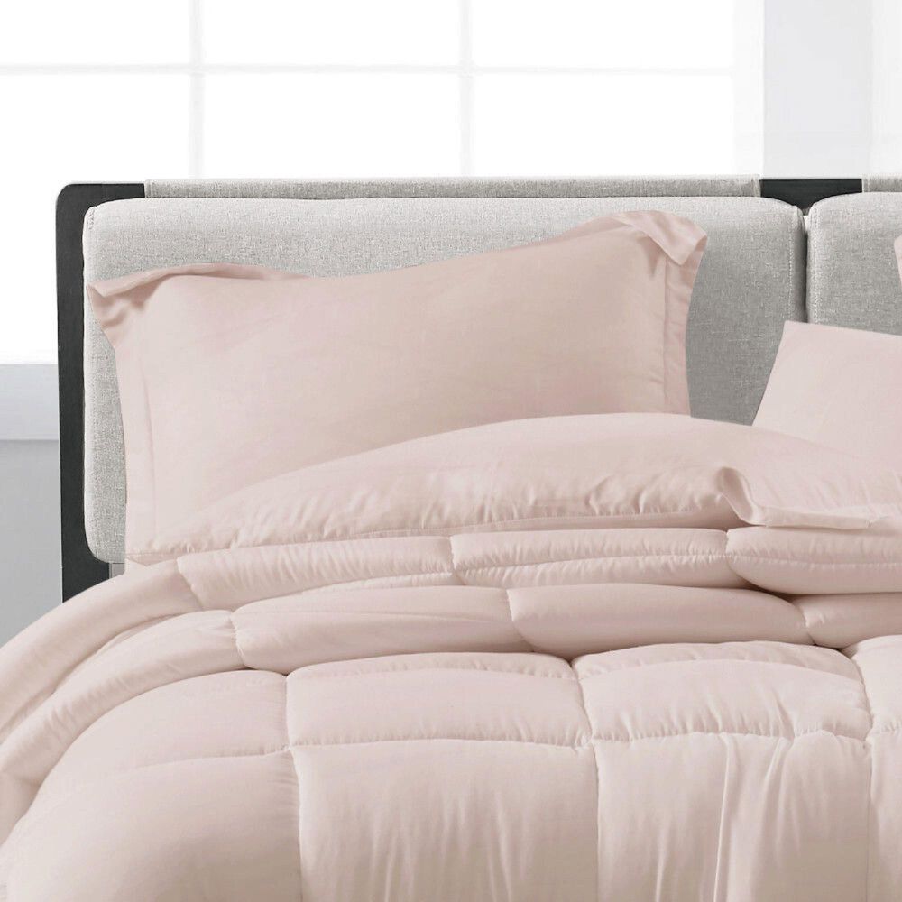 Pem America Cannon Solid 3-Piece Full/Queen Comforter Set in Blush, , large