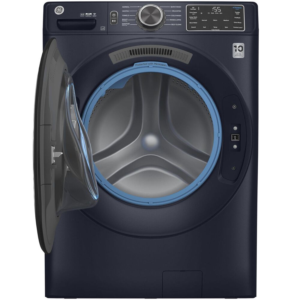 GE Appliances 4.8 Cu. Ft. Front Load Washer with UltraFresh Vent System in Sapphire Blue, , large
