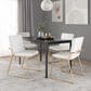 LumiSource Dutchess Side Chair with White Faux Leather Cushion in Gold (Set of 2), , large