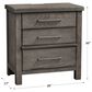Belle Furnishings Modern Farmhouse 3 Drawer Nightstand in Dusty Charcoal, , large
