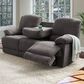 CorLiving Lea Power Reclining Console Sofa with Cupholders & USB Port in Grey, , large