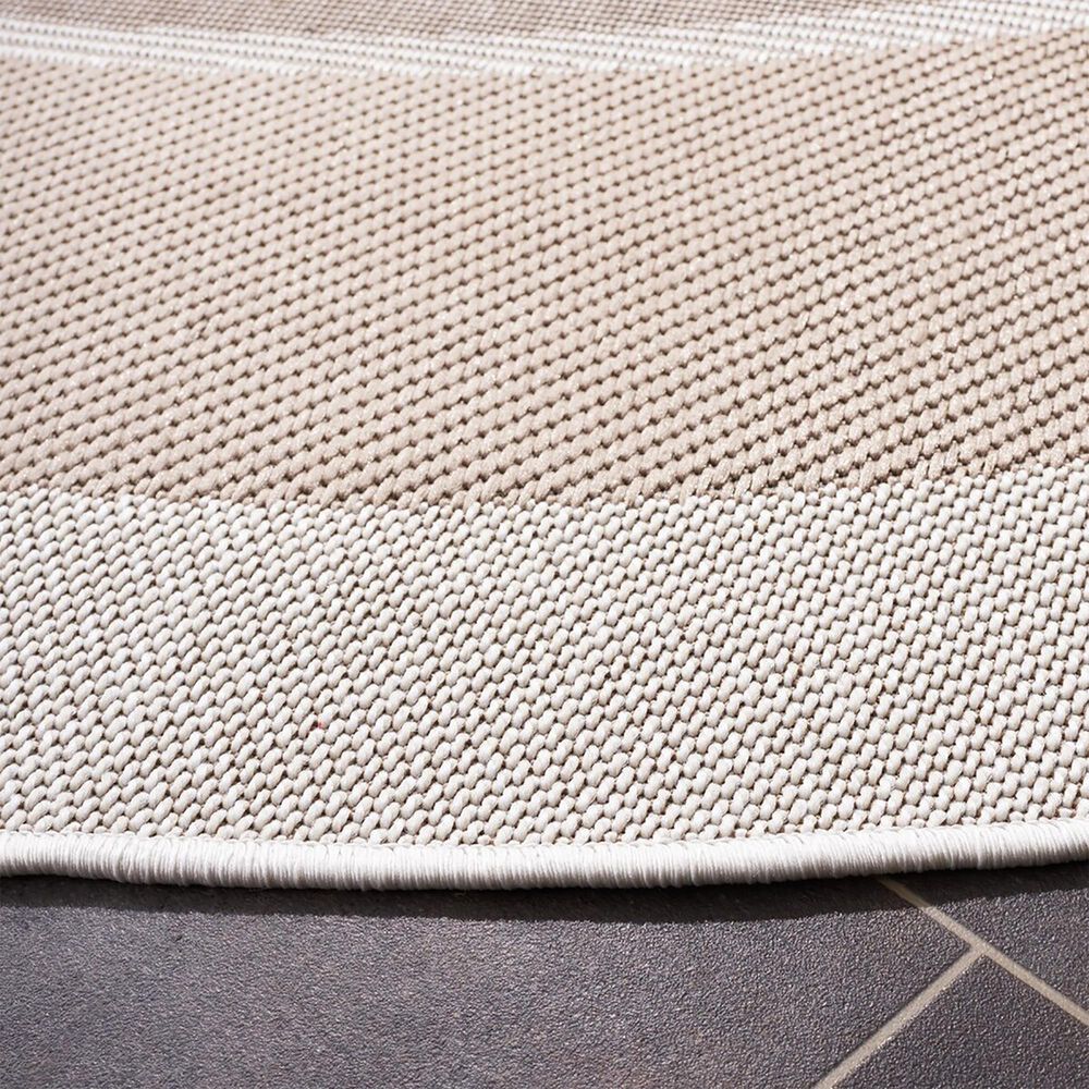Safavieh Martha Stewart Cyprus Chevron 6&#39;7&quot; Round Ivory and Beige Area Rug, , large