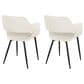 LumiSource Margarite Contemporary Dining/accent Chair in Black Metal and Cream Faux Leather by LumiSource - Set of 2, , large