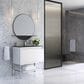 James Martin Vanities Mantova 35.4" Single Bathroom Vanity in Glossy White and Brushed Nickel with 2 cm Charcoal Black Resin Countertop and Rectangular Sink, , large