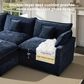 HOMLUX 107.87" Ultra-Comfort Chenille Sectional Sofa Set in Dark Blue, , large