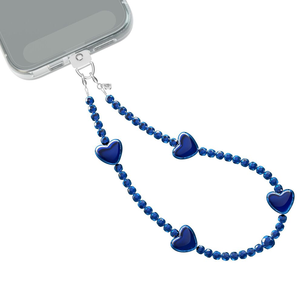 Velvet Caviar Phone Charm in Clear Blue Heart, , large